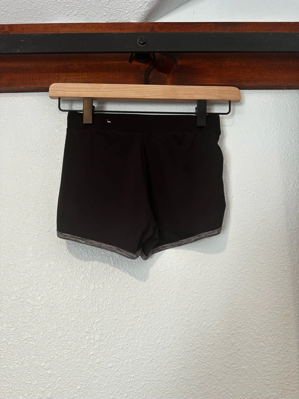 Justice Black Athletic Shorts with Gray Heather Trim Girl’s Size 6/7